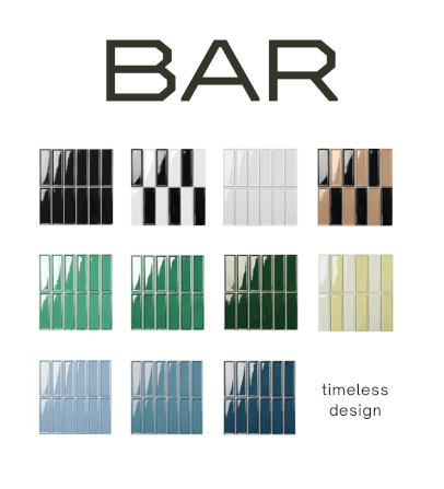 โมเสค TIMELESS TILES รุ่น BAR 29.3X28.5 ซม. สีขาวดำ ผิวเงา_3